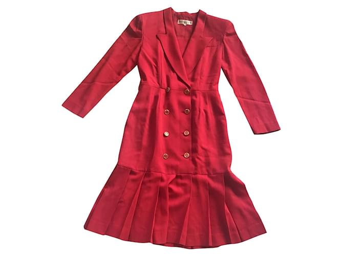 Balenciaga Wool Dress Red  ref.400396