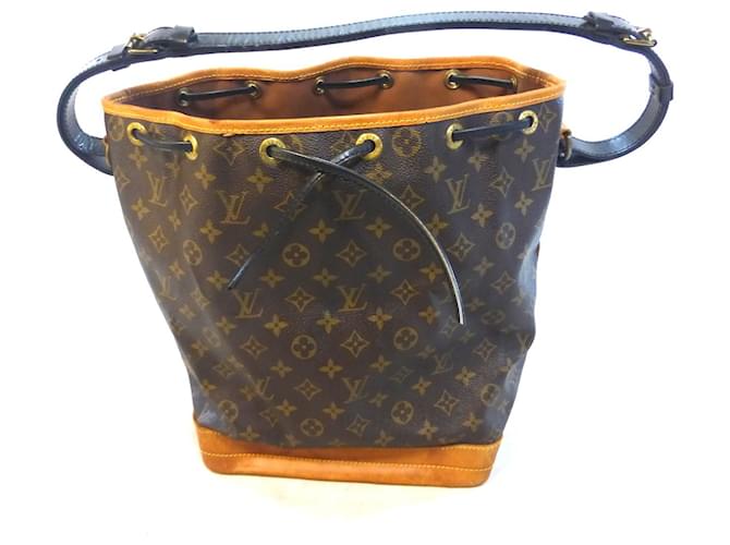 Louis Vuitton NOE GM MONOGRAM AND BLACK LEATHER Brown  ref.400447