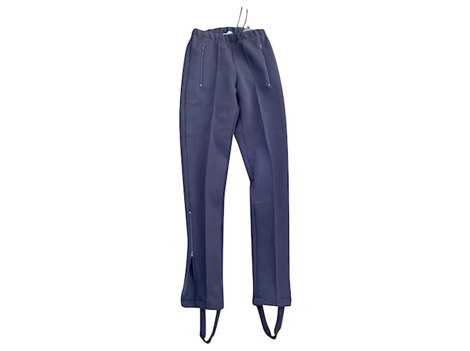 Balenciaga Un pantalon, leggings Viscose Bleu Marine  ref.400451