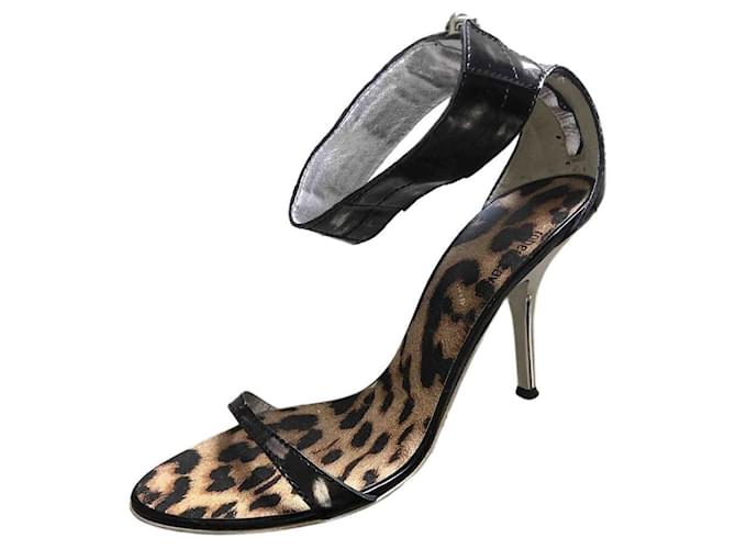 ROBERTO CAVALLI heeled sandalls Black Leather  ref.400470