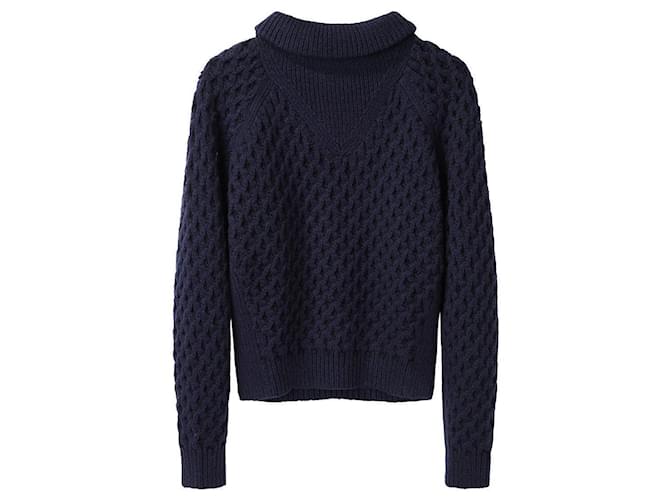 Carven Knitwear Blue Silk Wool Polyamide  ref.400477