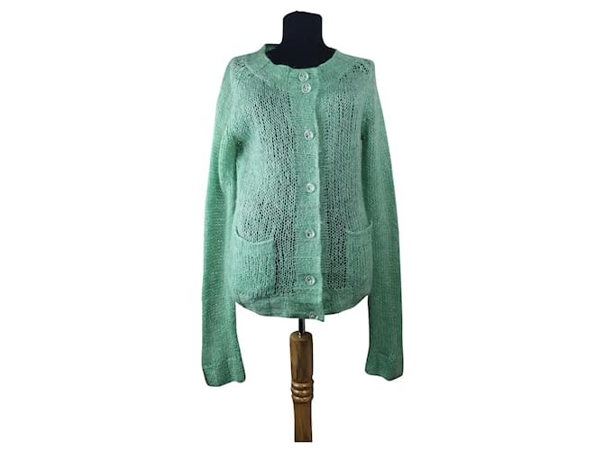 Autre Marque Knitwear Green Polyester Linen Acrylic Mohair  ref.400481