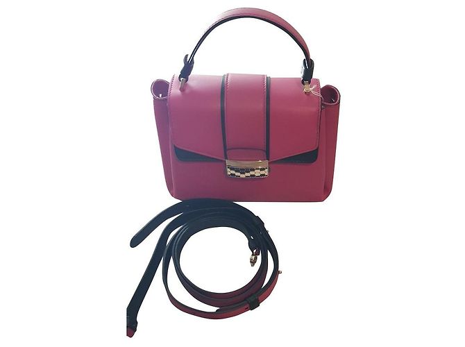 Mini bolsa Bulgari Serpenti em couro rosa