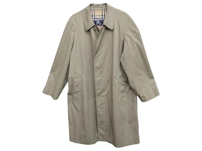waterproof man Burberry vintage size 52 Khaki Cotton Polyester  ref.400485