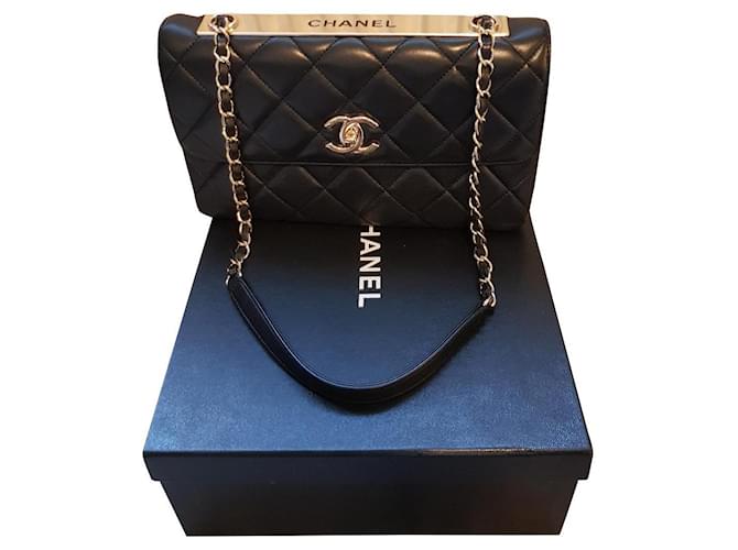 Chanel classic timeless Black Leather  ref.400493