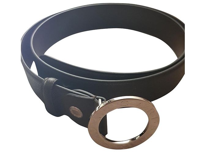Bulgari leather belt dark brown