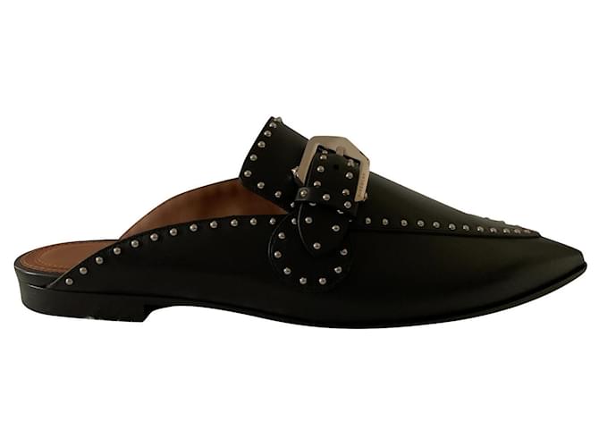 Givenchy Eleganti zoccoli in pelle borchiata nera Nero  ref.400779