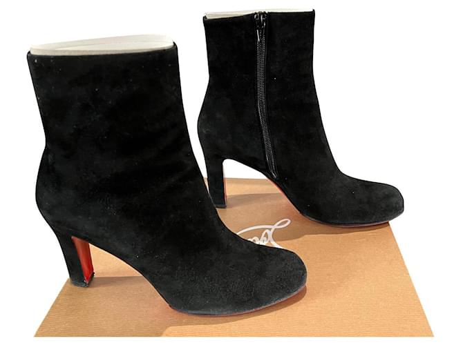 Christian Louboutin Miss Tack 85 Black Suede  ref.400927