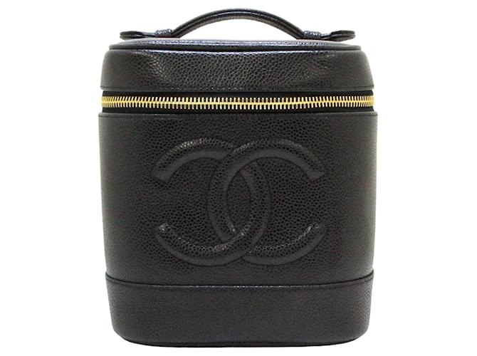 Chanel Vanity Negro Cuero  ref.400948