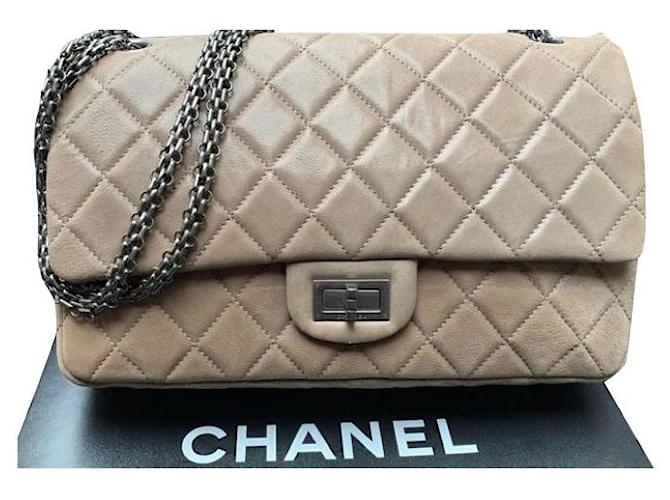 CHANEL MAXI 2.55 Light brown Leather  ref.401032