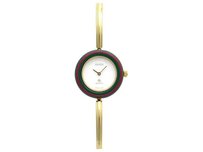 Relógio Gucci Vintage 1100L +12 ÓCULOS INTERCAMBIÁVEIS 26 CAIXA DE RELÓGIO MM Dourado  ref.401160