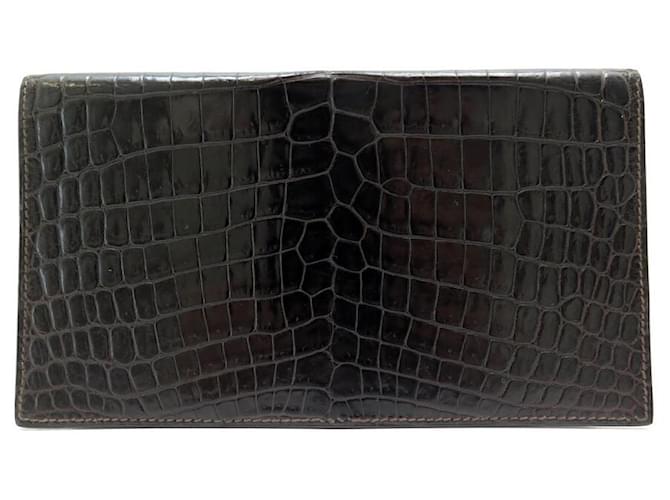 hermes crocodile leather wallet