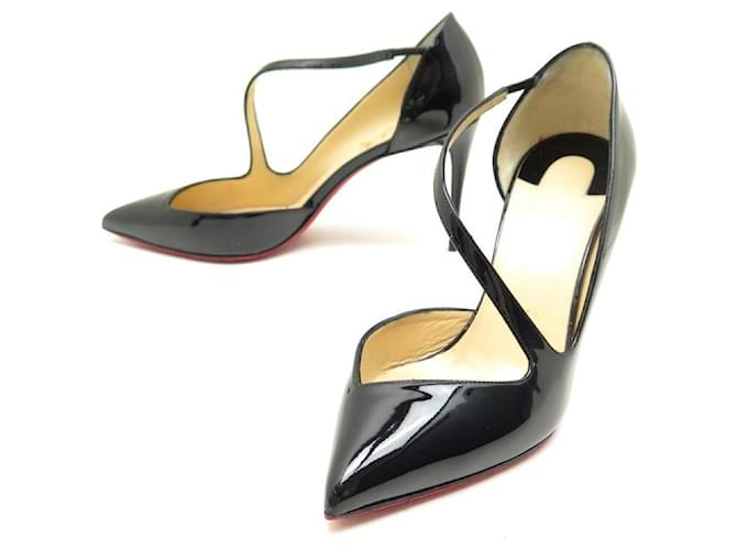 Christian Louboutin NEW CHRISTAN LOUBOUTIN SHOES JUMPING PUMPS 38 Black patent leather  ref.401193