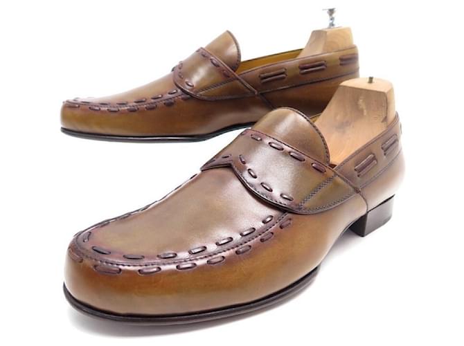 BERLUTI LOAFERS 8 42 BROWN LEATHER LOAFERS SHOES  ref.401264