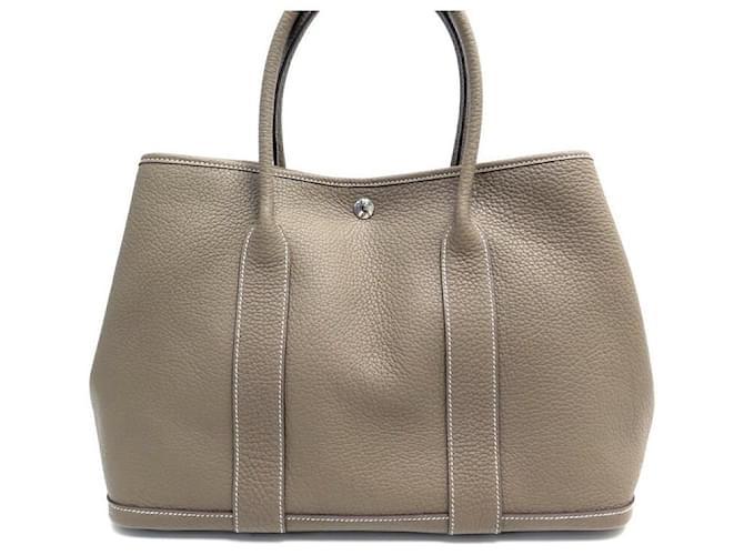 Hermès NEW HERMES GARDEN PARTY HANDBAG 36 NEW HAND BAG CABLE LEATHER Tote Taupe  ref.401323