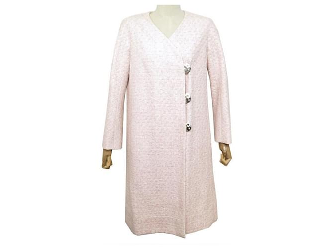 NEW CHANEL P COAT53566 M 38 IN PINK TWEED + NEW COAT JACKET Polyester  ref.401385