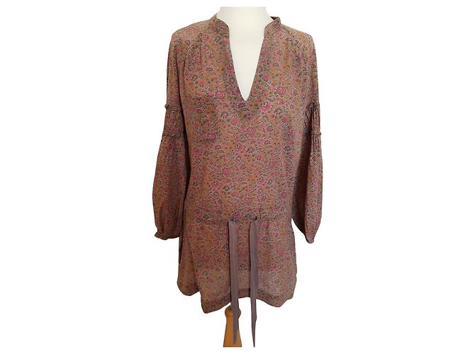 Comptoir Des Cotonniers Beiges Blumen Minikleid