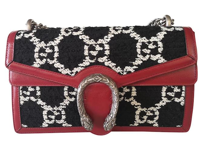Gucci Dionysus tweed GG white / black and brawl leather Red  ref.401572