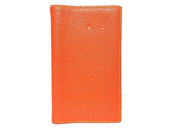 Hermès agenda cover Orange Leather  ref.401826