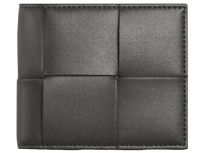 Bottega Veneta BI-FOLD WALLET WITH WALLET Dark grey Leather  ref.401827