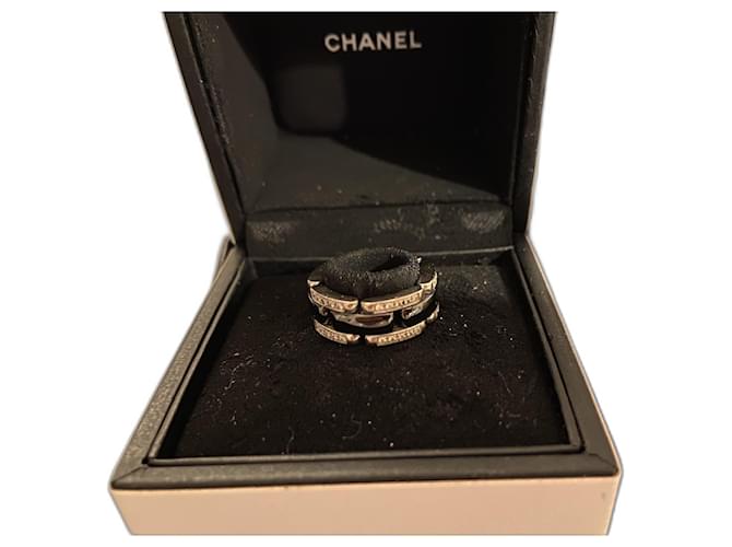 Chanel Modelo ultra médio com diamantes Hardware prateado Ouro branco  ref.401836