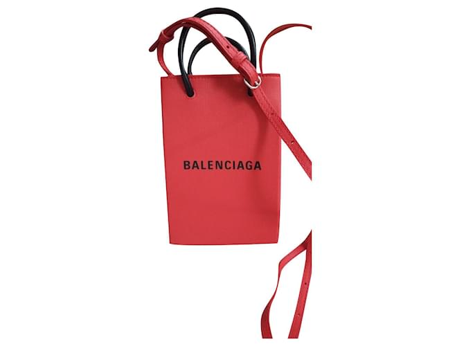 Balenciaga Sacs à main Cuir Rouge  ref.401906