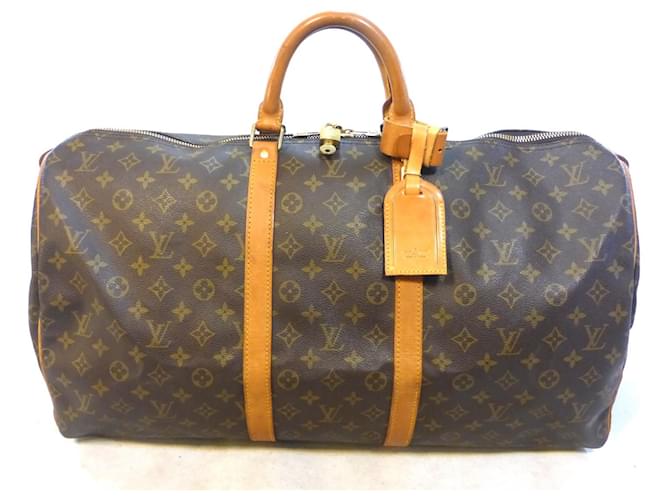 Louis Vuitton keepall 55 Monogram Brown Leather ref.401910 - Joli Closet