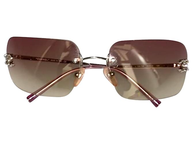 Chanel Sunglasses CC Aviators Rimless in Purple Plastic ref.401932