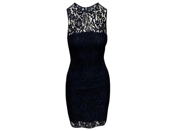 Joseph Fitted Lace Dress in Blue Rayon Cellulose fibre  ref.401947