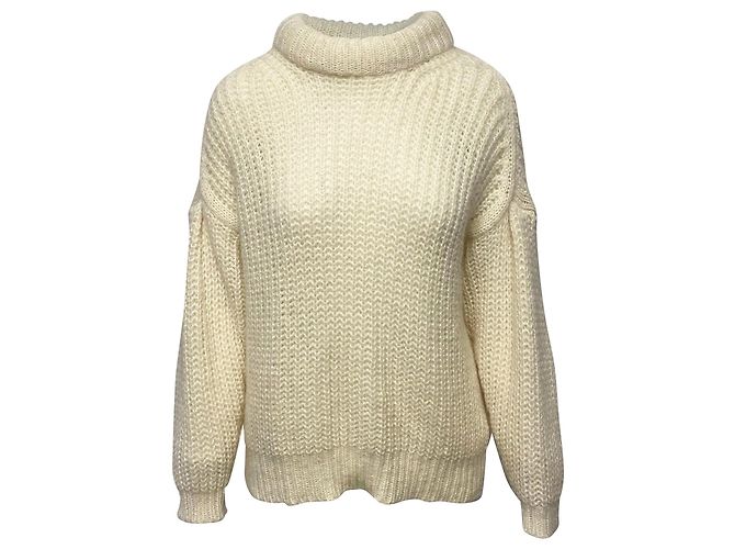 Suéter de gola alta Ba&sh em lã creme Branco Cru