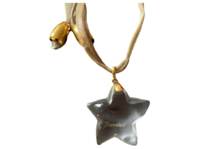 Colar com pendente Baccarat Estrela de cristal Dourado Gold hardware