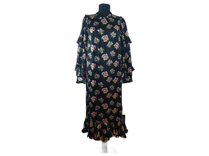 Vestido floral de viscose Needle & Thread Multicor