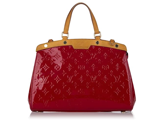 Louis Vuitton Red Vernis Brea MM Brown Light brown Leather Patent leather  ref.402029