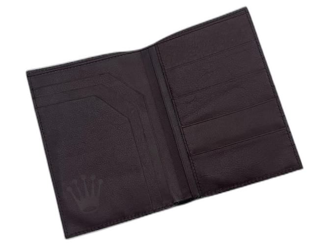 Rolex vertical brown leather wallet  ref.402230