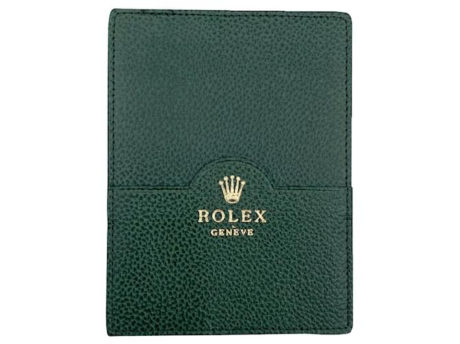 ROLEX GREEN LEATHER CARD HOLDER  ref.402375