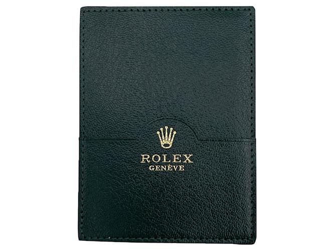 ROLEX GREEN LEATHER CARD HOLDER  ref.402377