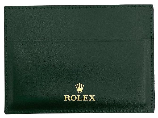 ROLEX GREEN LEATHER CARD HOLDER