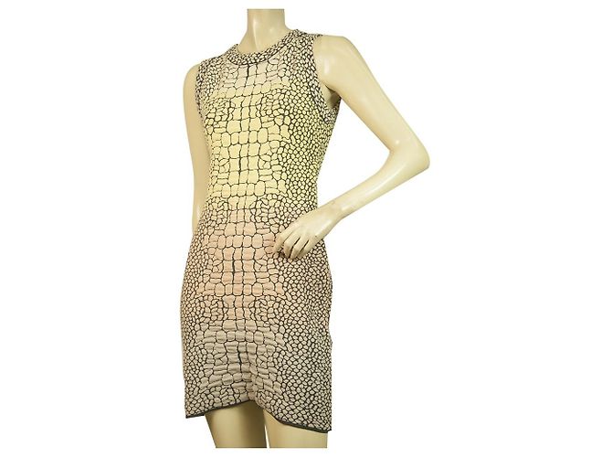 M Missoni Multicolor Crocodile Pattern Ärmelloses, figurbetontes Mini-Kleid 40 Mehrfarben