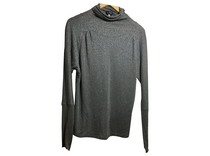 Armani Jeans Strick-Poloneck aus Viskose in Silber