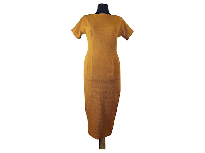 Ganni Vestidos Amarillo Algodón Elastano  ref.402518