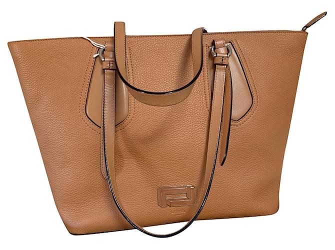 Lancel shopping bag Cognac Leather  ref.402549