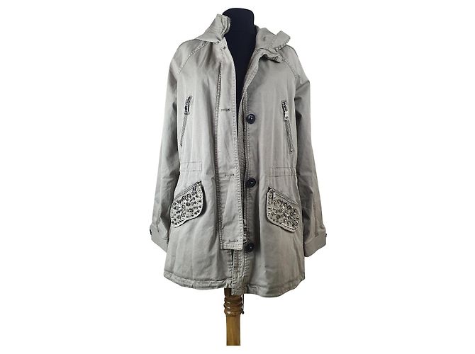 Blonde No.8 Chaqueta Parka de Algodón Gris