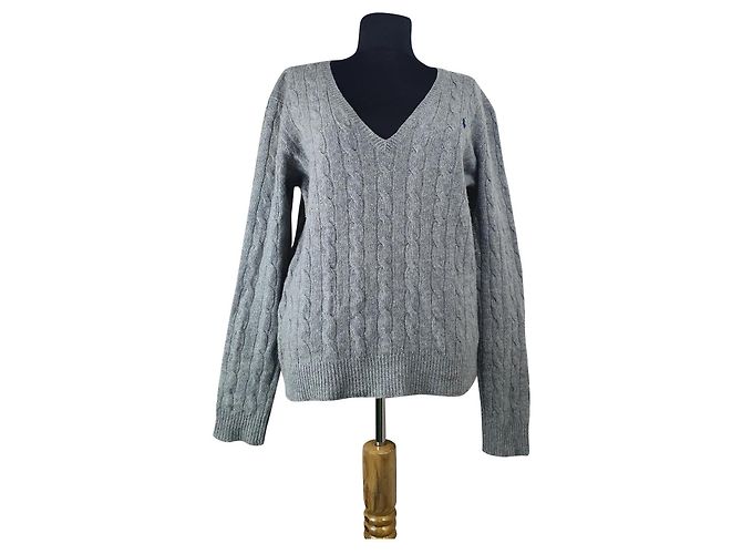 Polo Ralph Lauren Pullover Grau Kaschmir Wolle Mischung