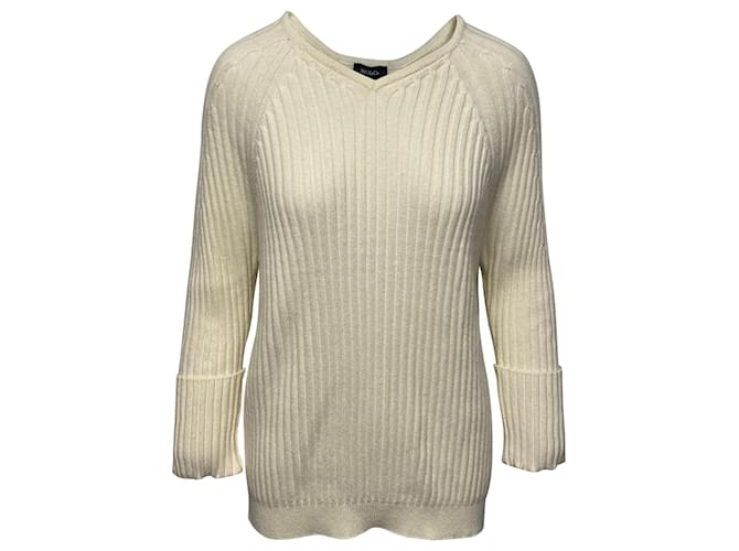 Max & Co Knit Sweater in Cream Viscose White Cellulose fibre  ref.402573