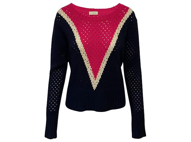 By Malene Birger Plomia Striped Open-knit Sweater In Blue Wool Multiple colors  ref.402574