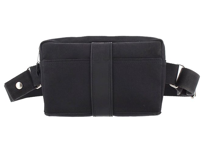 Hermès Hermes Schwarze Acapulco Canvas Gürteltasche
