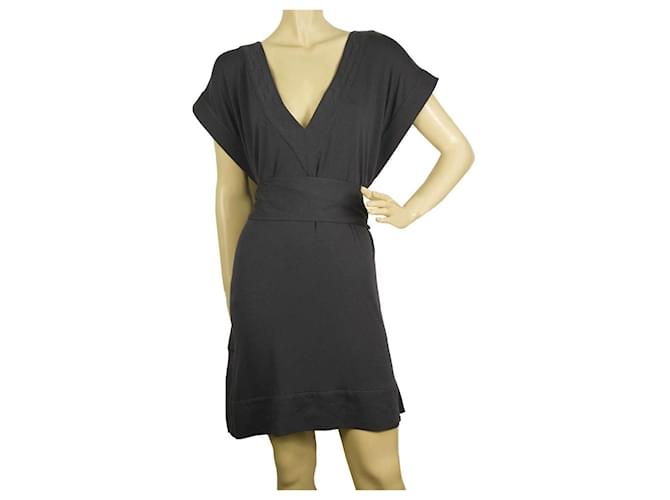 DVF Diane Von Furstenberg New Tasha Gray Belted Tunic Dress Cover Up Sz S Grey Rayon  ref.402823