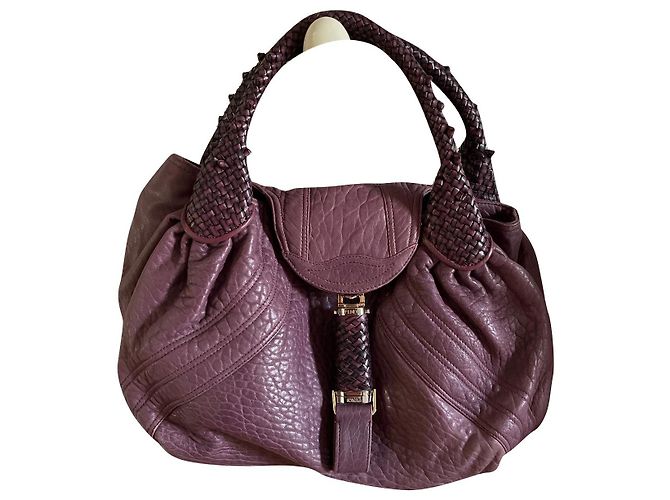 Fendi Spy Handtasche aus Leder dunkelviolett