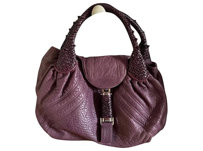 Fendi Spy bag Dark purple Leather  ref.402838