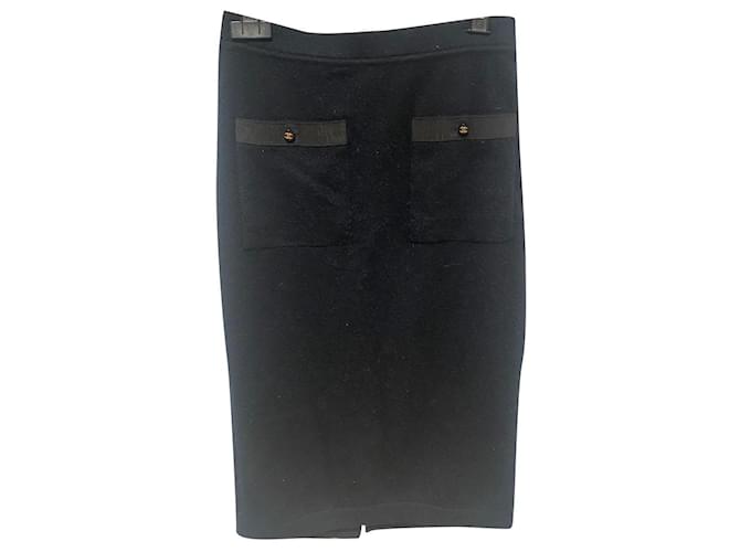 Chanel Skirts Black Cashmere  ref.402942